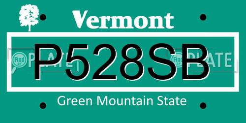 P528SB Vermont License Plate