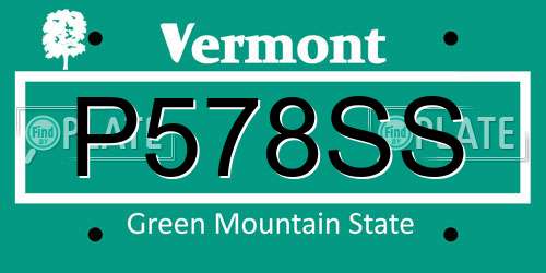 P578SS Vermont License Plate