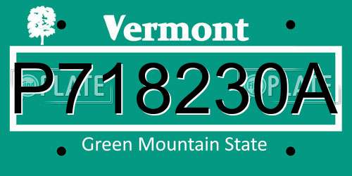 P718230A Vermont License Plate