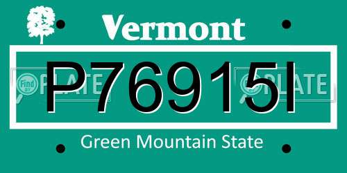 P76915I Vermont License Plate