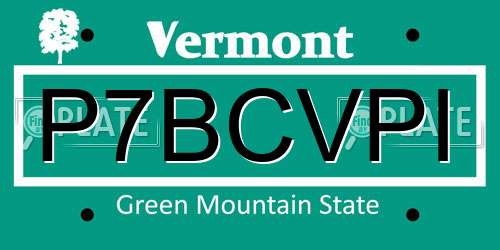 P7BCVPI Vermont License Plate