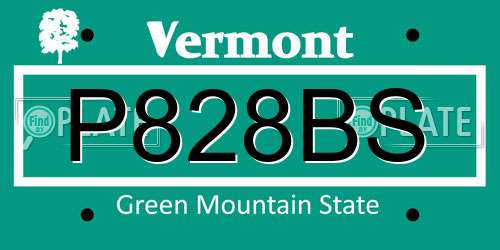 P828BS Vermont License Plate