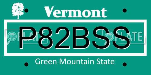 P82BSS Vermont License Plate