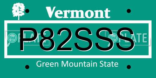 P82SSS Vermont License Plate