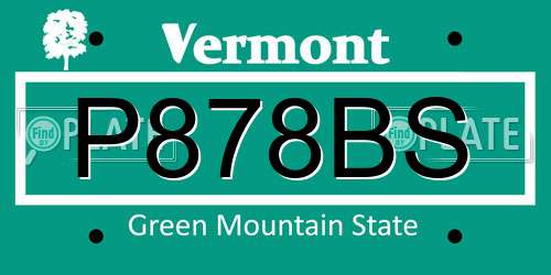P878BS Vermont License Plate