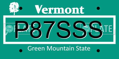 P87SSS Vermont License Plate