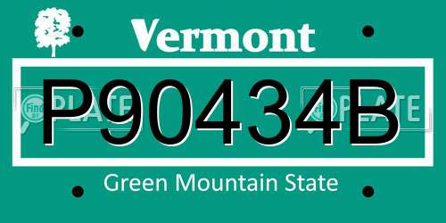 P90434B Vermont License Plate