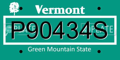 P90434S Vermont License Plate