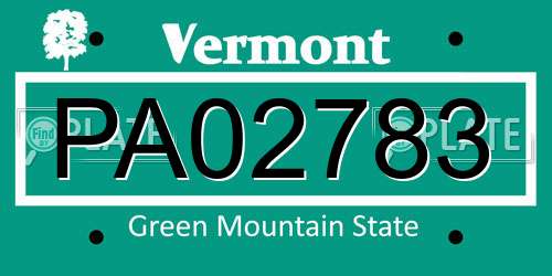PA02783 Vermont License Plate