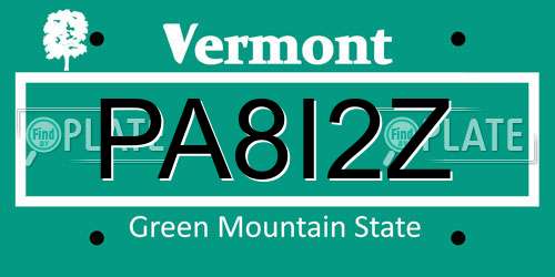 PA8I2Z Vermont License Plate