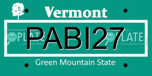 PABI27 Vermont License Plate