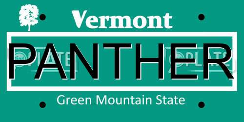 PANTHER Vermont License Plate