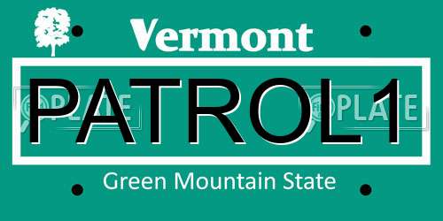 PATROL1 Vermont License Plate