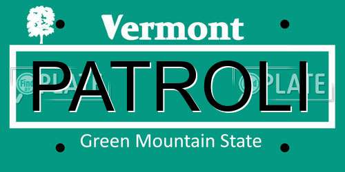 PATROLI Vermont License Plate