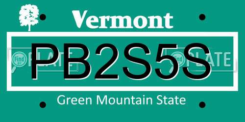 PB2S5S Vermont License Plate