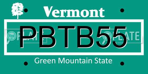 PBTB55 Vermont License Plate
