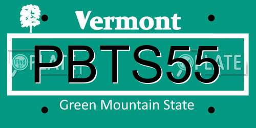 PBTS55 Vermont License Plate