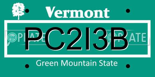 PC2I3B Vermont License Plate
