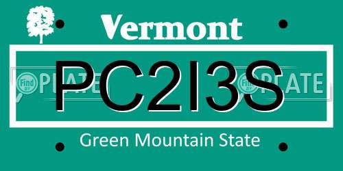 PC2I3S Vermont License Plate