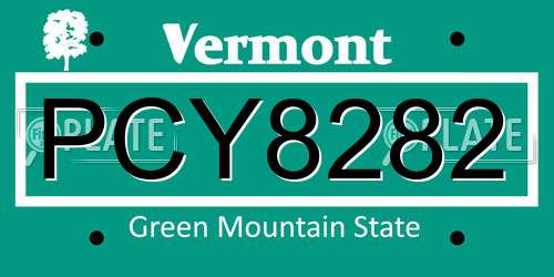 PCY8282 Vermont License Plate