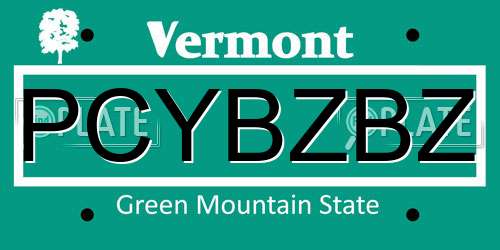 PCYBZBZ Vermont License Plate