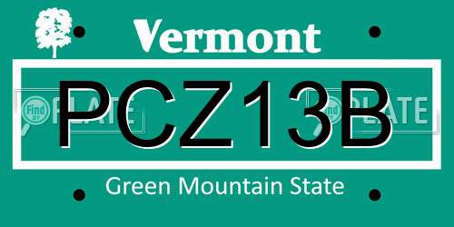 PCZ13B Vermont License Plate