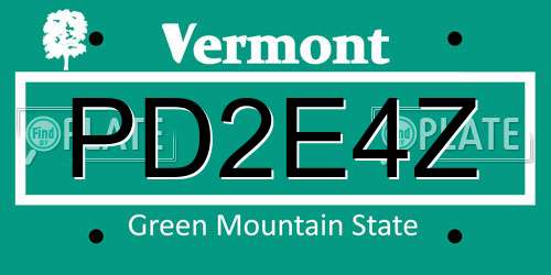 PD2E4Z Vermont License Plate