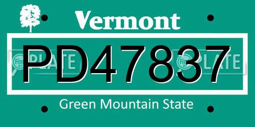 PD47837 Vermont License Plate