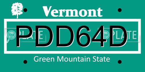 PDD64D Vermont License Plate