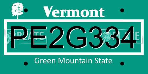 PE2G334 Vermont License Plate