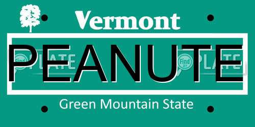 PEANUTE Vermont License Plate