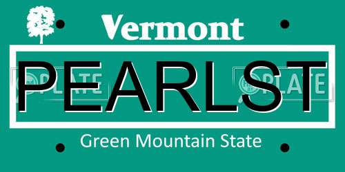 PEARLST Vermont License Plate