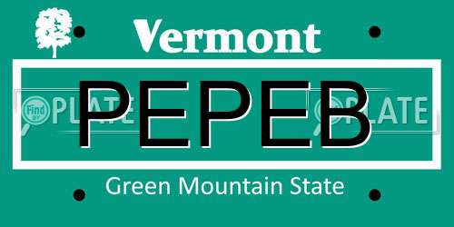 PEPEB Vermont License Plate