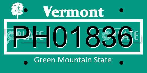 PH01836 Vermont License Plate