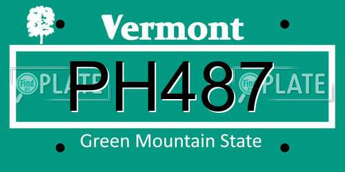 PH487 Vermont License Plate