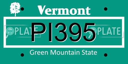 PI395 Vermont License Plate