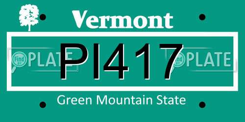 PI417 Vermont License Plate