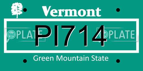PI714 Vermont License Plate