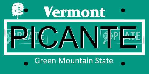 PICANTE Vermont License Plate
