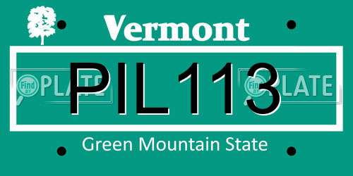 PIL113 Vermont License Plate