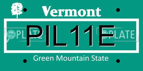 PIL11E Vermont License Plate