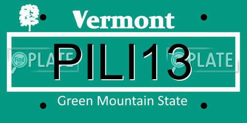 PILI13 Vermont License Plate