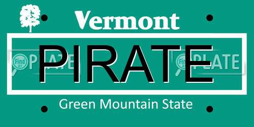 PIRATE Vermont License Plate