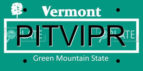 PITVIPR Vermont License Plate