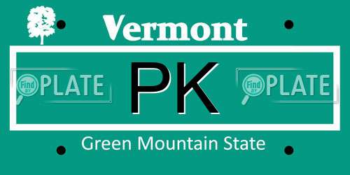 PK Vermont License Plate