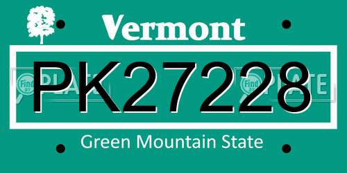 PK27228 Vermont License Plate
