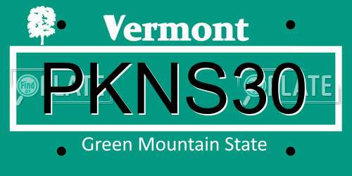 PKNS30 Vermont License Plate
