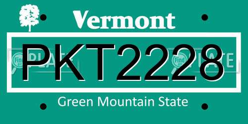 PKT2228 Vermont License Plate