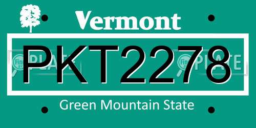 PKT2278 Vermont License Plate