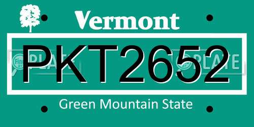PKT2652 Vermont License Plate